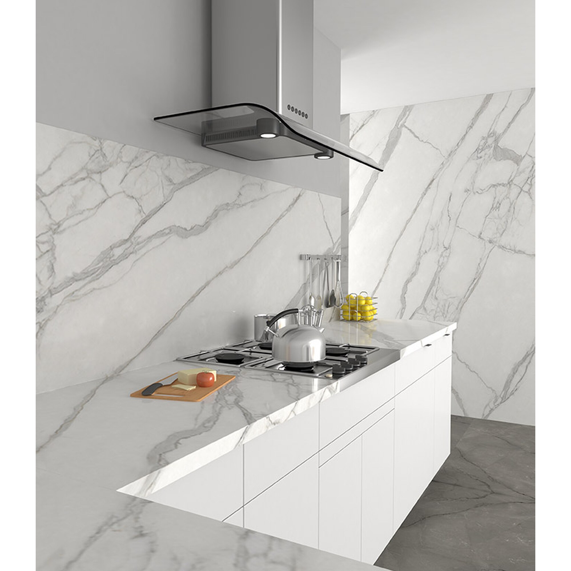 Statuario Venato Polished Porcelain Tile