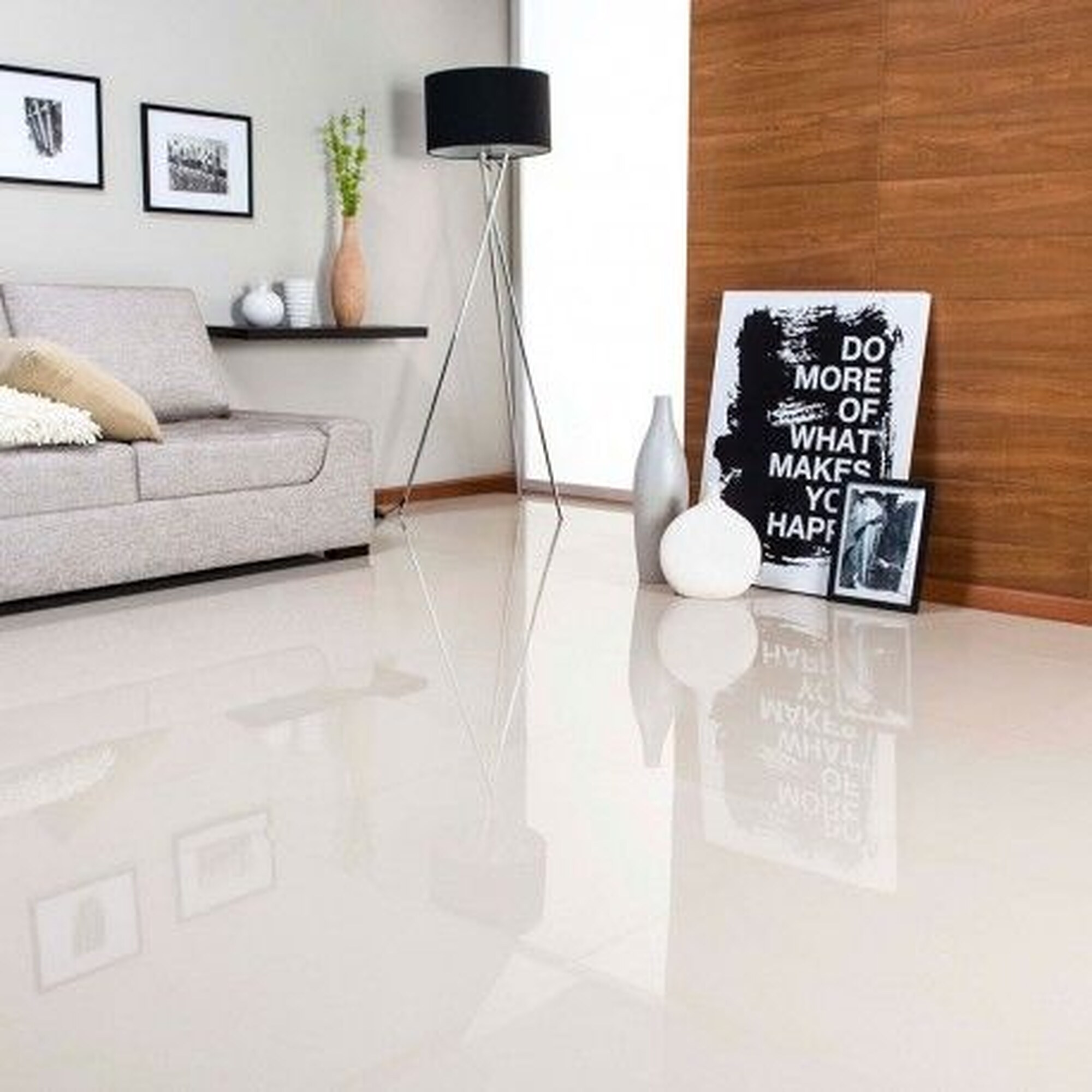 Off White Glossy Porcelain Tile