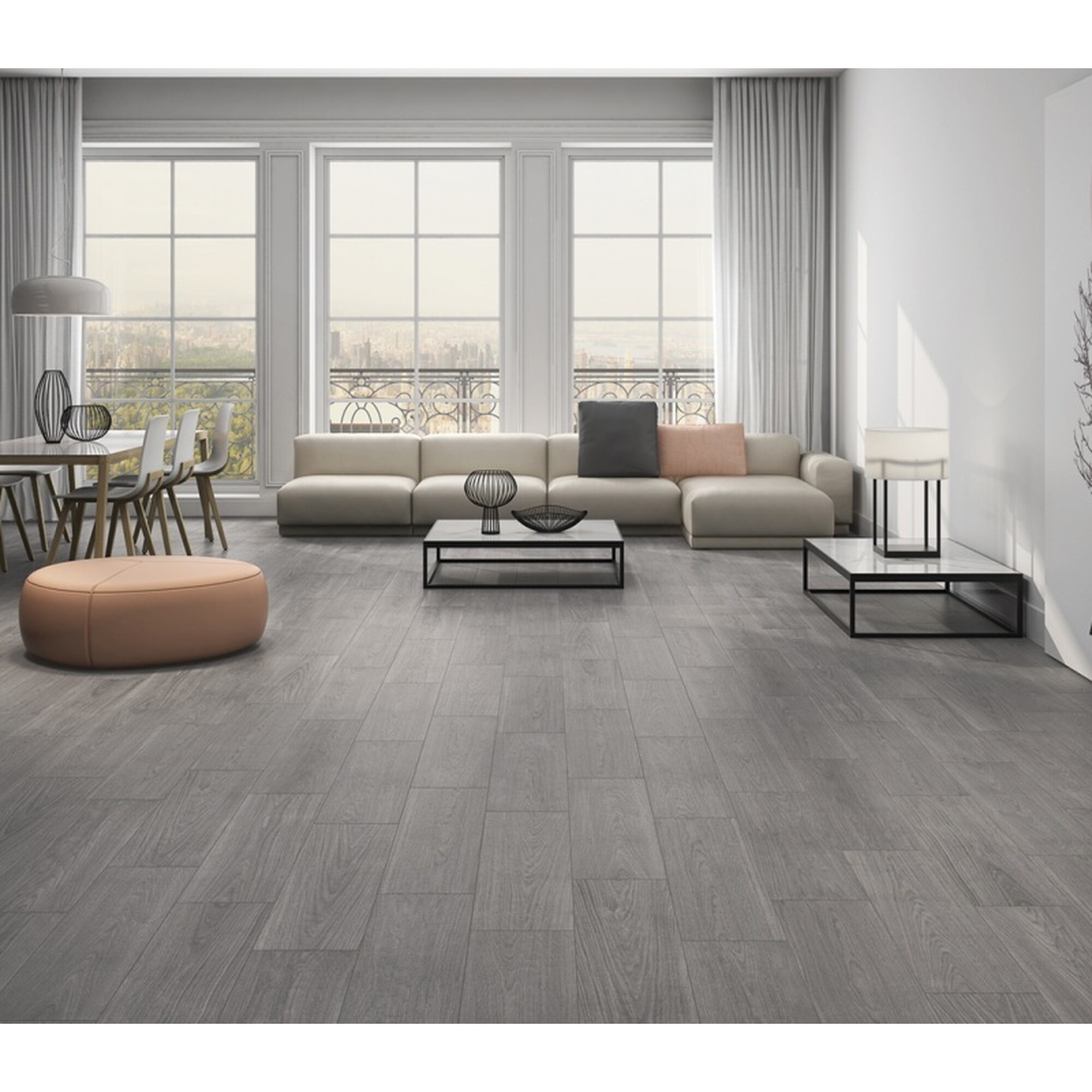 Landes Gris Wood Porcelain Tile